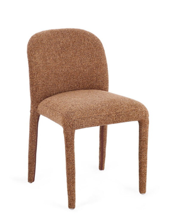 Set 2 scaune dining caramizii din tesatura boucle Antara